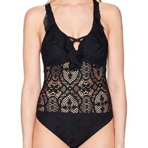 Kenneth Cole lace 1-Piece Bathing Suit
